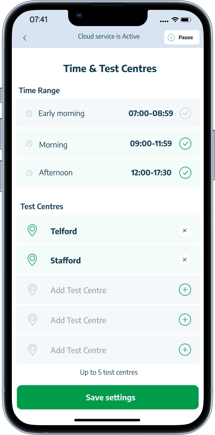 Driving test cancellations app functionality overview