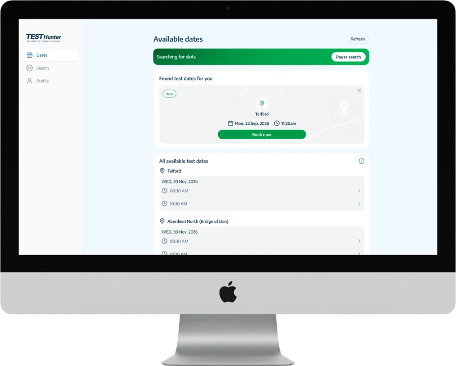 Test Hunter web app open on a desktop computer